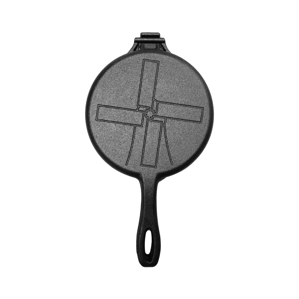 Iron Waffle Maker Pan Non-Stick Waffle Iron Waffle Skillet for Stovetop Or Grill