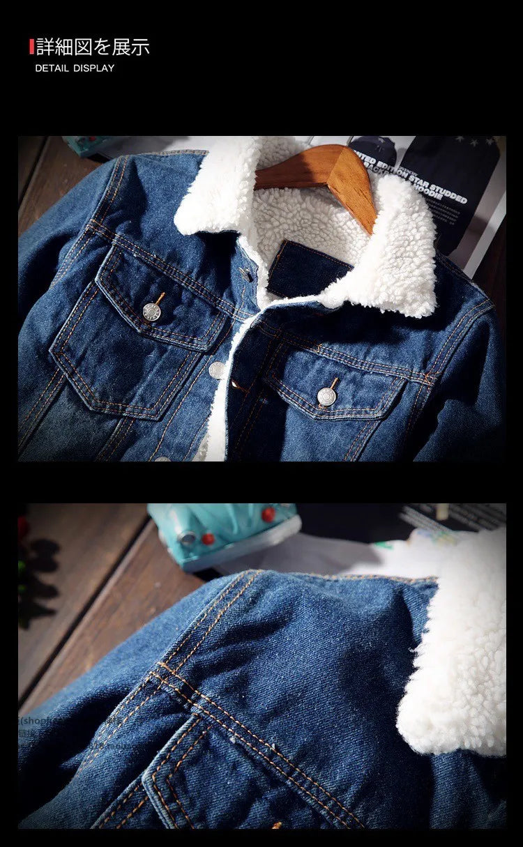 Winter Men Denim Jacket Trendy Warm Wool Liner Coat Men Thicker Outwear Jean Jackets Men Cowboy Casual Outfits Plus Size 5XL 6XL