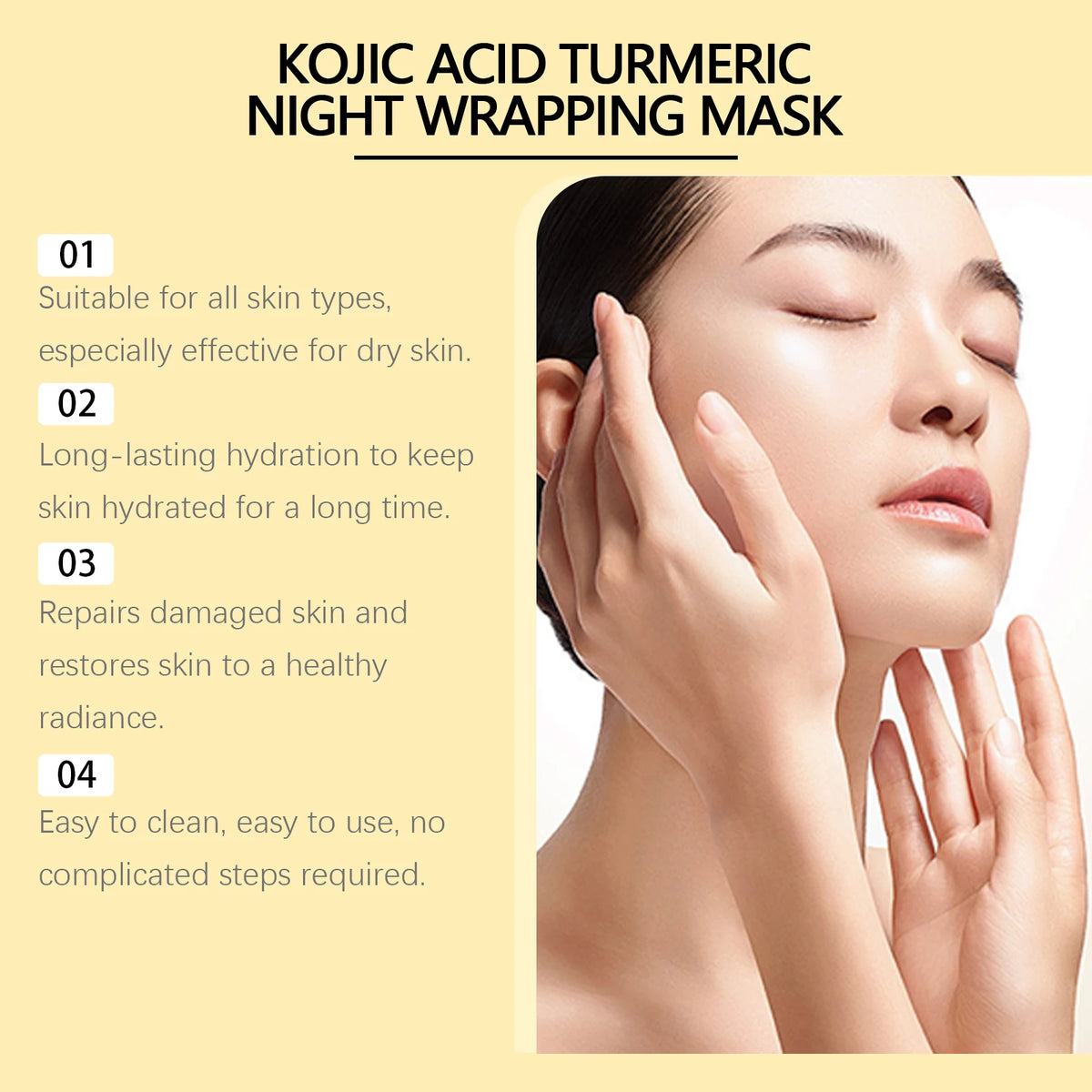 Collagen Peel off Mask Deep Cleansing Pores Oil Control Turmeric Wrapping Night Face Mask for Brightening Rejevenation Skin Care