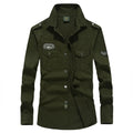 2025 New Men's Spring Cotton Casual Shirt Military Tooling Oversize Loose Long Sleeve Cargo s Male High Quality Solid Clothing