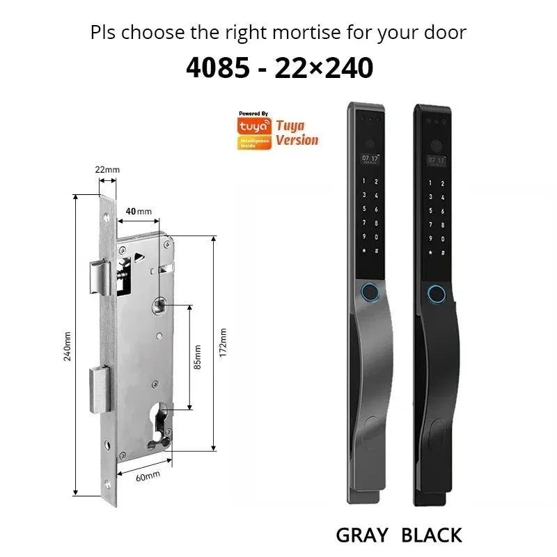 SZJN 3D Face Recognition Tuya Wifi Digital Electronic Broken Bridge Aluminum Lock Waterpoof Fingerprint Password Card Key Unlock