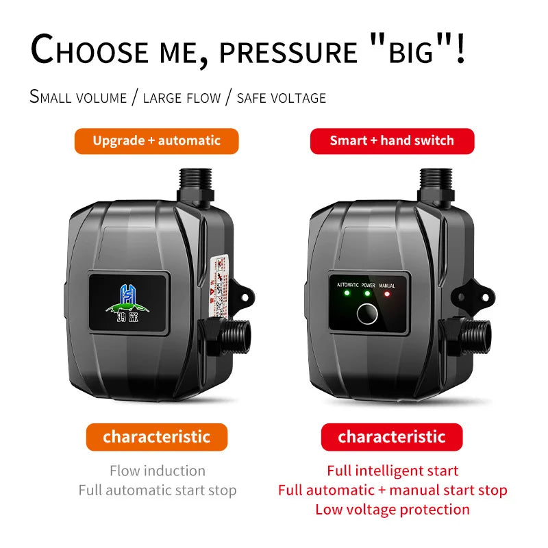 110V/220V New Automatic Booster Pump Tap Water Pipeline Booster Water Heater Shower Shower Bath Water Pressure Pressurized Mute