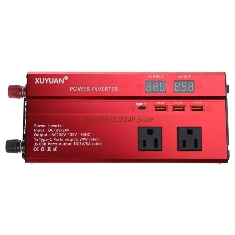N5KD Solar Power Inverter Sine Wavy LED 4 USB DC12 To AC110V/220V Convert