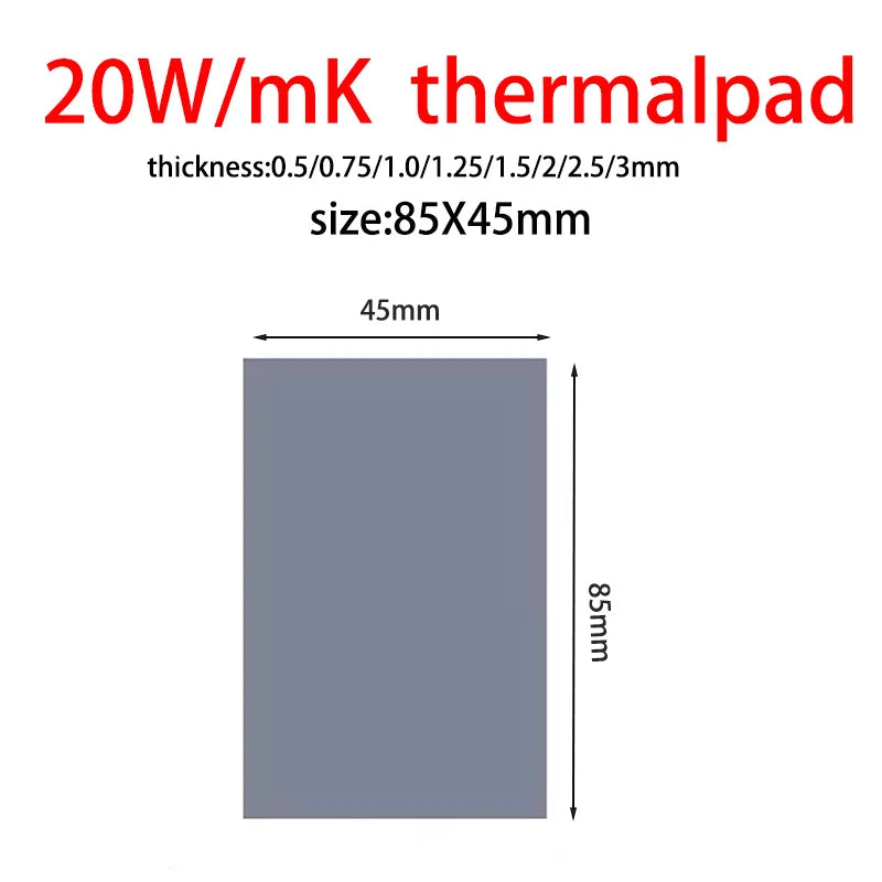 Great 24w 22w 20w 18.6w 16.5w OEM thermal pad for GPU CPU  Heatsink Cooling Conductive Silicone Pad thickness 0.75 1.25 1.75mm