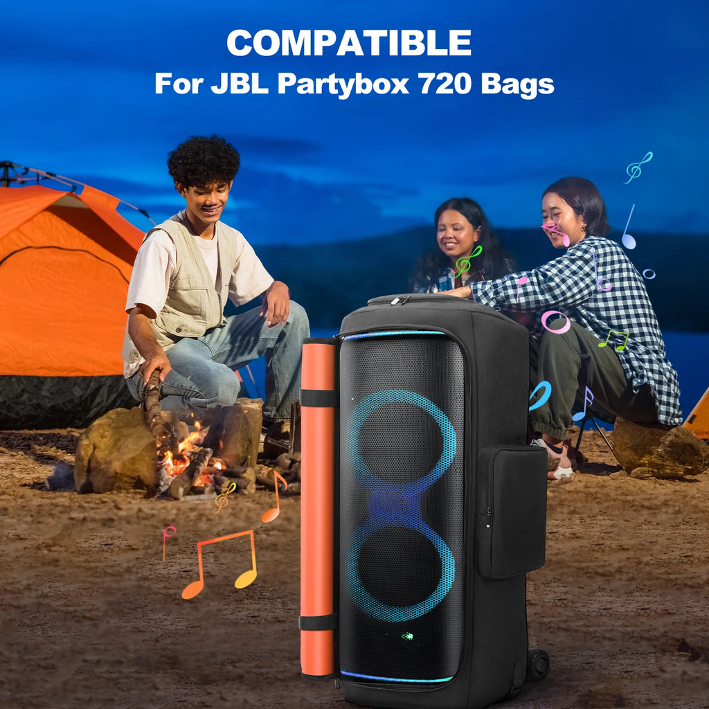 For JBL Partybox 720 Portable Speaker Dust Case with Mic Pocket Padded Speaker Protective Cover Wear-Resist Speakers Accessories