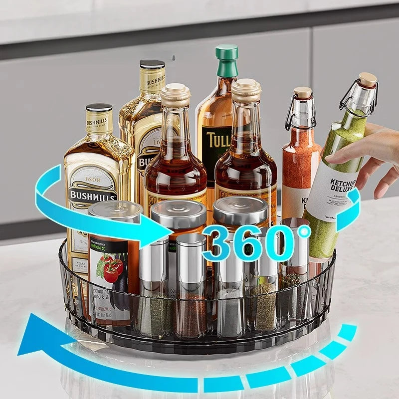 Rotating Kitchen Storage Rack Multi-Functional Desktop Organizer for Cosmetics And Seasonings Entrance Home Organization Box