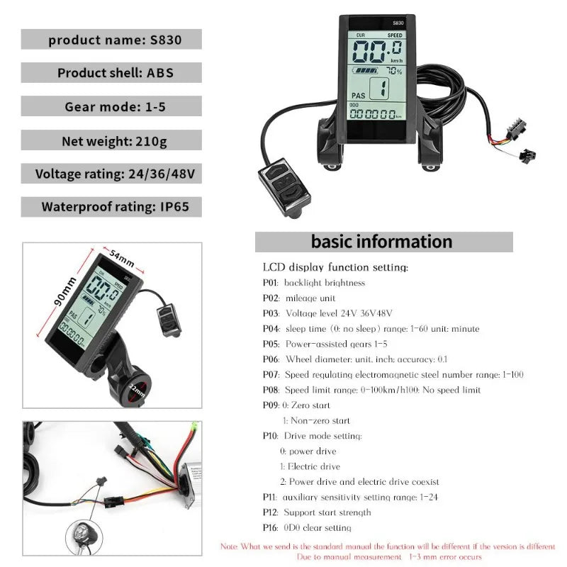 500W 25A Electric Bike Brushless Controller with LCD Display 24V 36V 48V Scooter Motor Controller Ebike Accessories