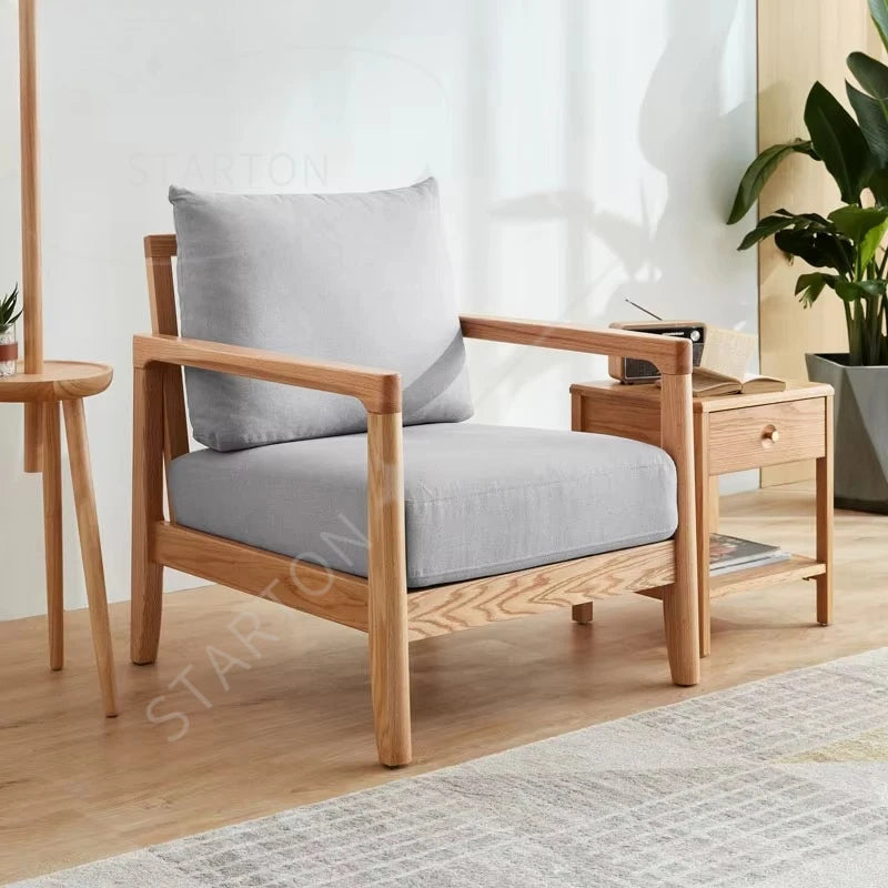 Wooden Sofa with Removable Cover Feature