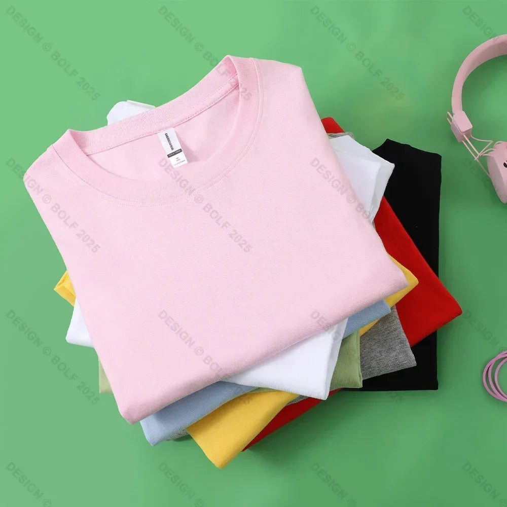 Pink Shark Cartoon Image Printed Men's T-Shirt 100% Cotton Oversized Marine Life Graphic Tees for Women Tops Tees Streetwear