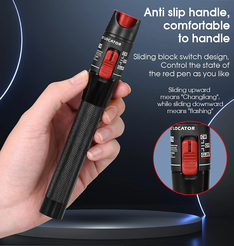 Visual Fault Locator 1/10/20/30/50/60/80MW Fiber Optic Cable Tester Tool FTTH Optical Fiber Tester SC/FC/ST 2.5mm Interface VFL