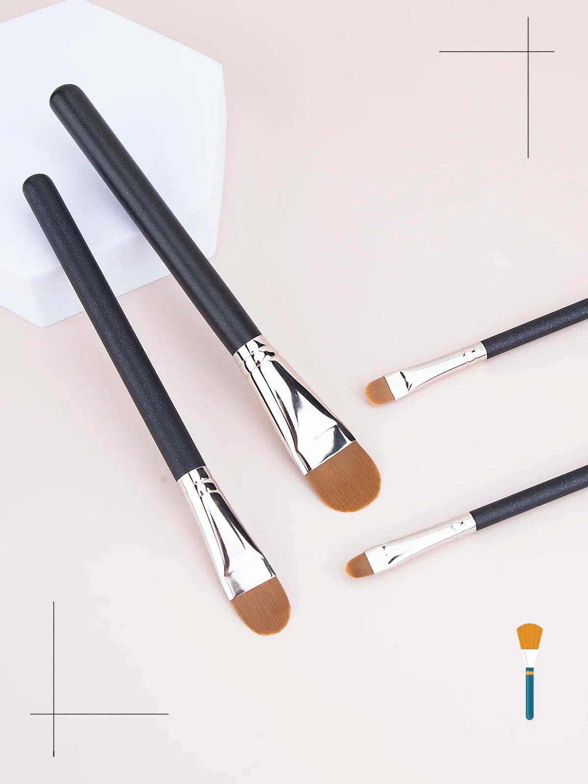 4 Types Sizes Upgraded Ultra-thin Foundation Concealer Makeup Brush Professional Liquid Foundation Cream Concealer Make-up Tool