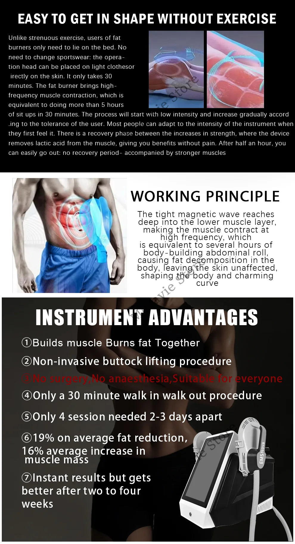 New Profession EMS 15 T RF Professional Body Shaper 6500W Muscle Stimulator Newest EMS Machine for Fitness And Wellness