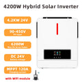 Y&H 4.2KW Hybrid Solar Inverter 24V 220V On/Off Grid Inverter Pure Sine Wave Inverter MPPT 120A Solar Charge Controller BMS WiFi