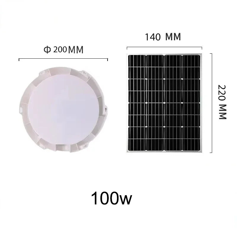 LEDSolar Ceiling Light Indoor Bedroom Corridor Garden Lighting With Remote Control Dimmable Timing Waterproof Solar Ceiling Lamp