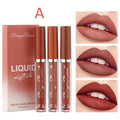 3PCS/Sets Velvet Matte Lip Gloss Lasting Waterproof Nude Sexy Red Liquid Lipstick Moisturizing Lip Stain Tint Cosmetic For Women