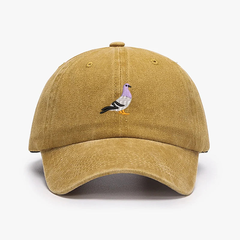 Embroidery Pigeon Spring vintage Baseball caps Men Women Water Washed Sports Fishing Sunshade Summer Autumn winter Dad Hat