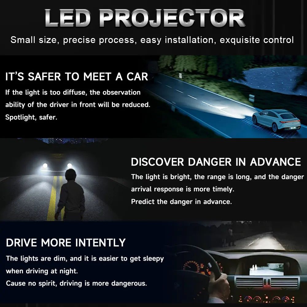 3 Inch 6000K Bi-LED Projector Lenses Dual Hyperboloid Lens For Hella 3R H4 H7 9005/9006 Car Headlight Upgrade Retrofit Kit Turbo