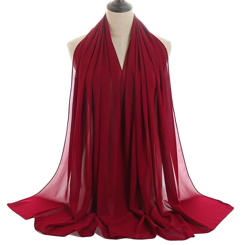 Ramadan Islamic Instant Bubble Chiffon Shawl Scarf Lady Head Wrap Women Hijabs Scarves Bufandas Muslim Veil Hijab Snood 180*70cm