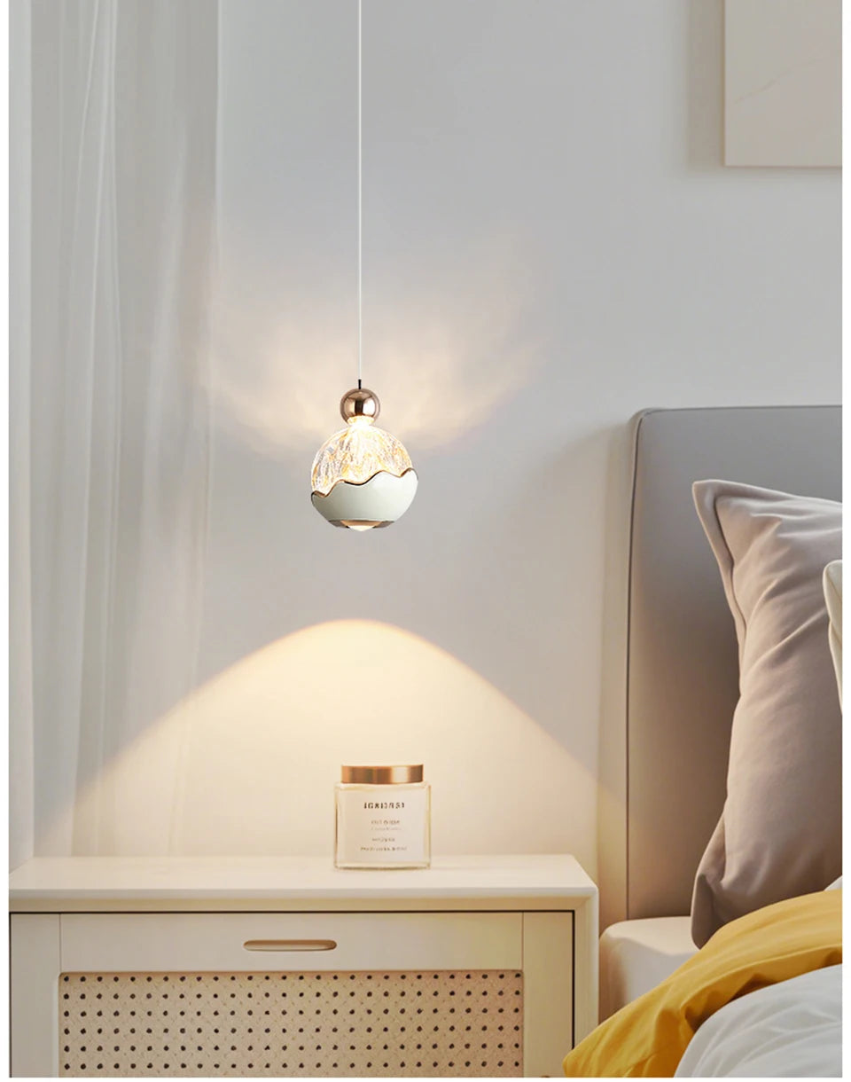 Italian Light Luxury Bedside Pendant Light Artistic Snow Mountain Hand Sweeping Induction Adjustable Entrance Hanging Line Light