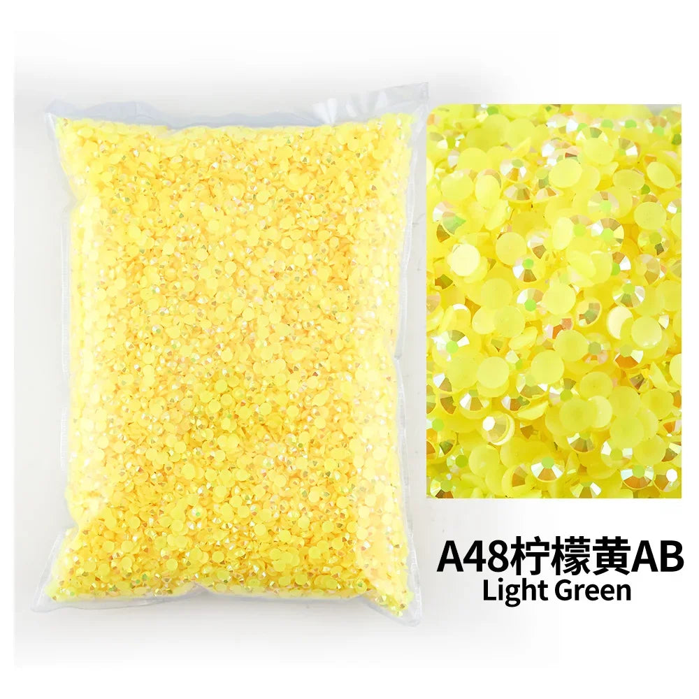 Yellow Series Flat Back Resin Rhinestone 3MM 4MM 5MM Non Hot Fix Jelly Rhinestones Stones For Craft DIY Tumblers Shoe Decoration
