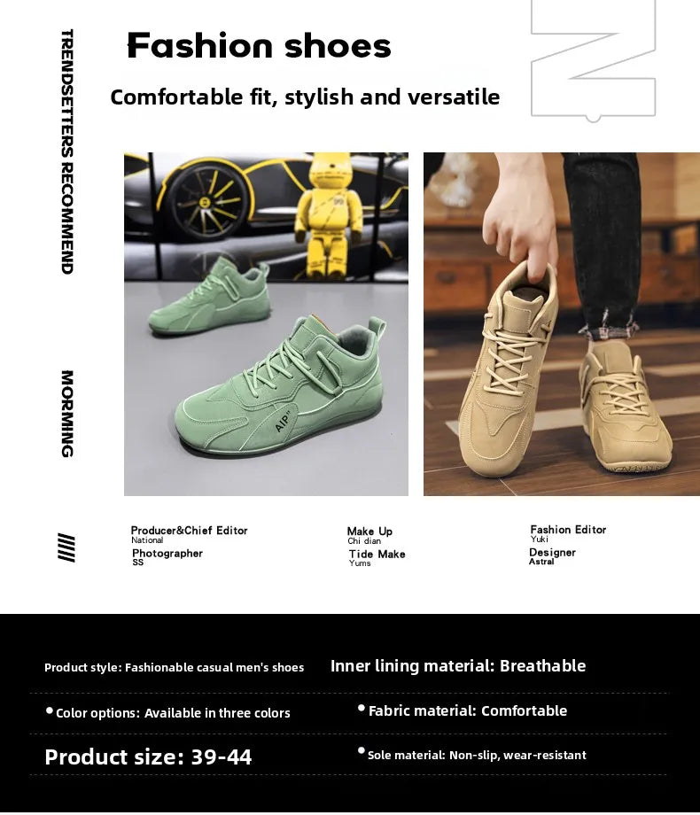 Casual Sport Shoes for Men Retro Leather Surface Soft Bottom Versatile Leisure Board Shoes Autumn Trend Brand Agan Men's Foot...