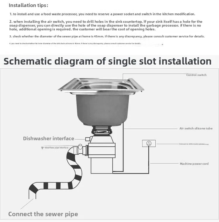 Garbage processor kitchen grinder household  sink fully automatic bone vegetable leaf kitchen waste machine remote control