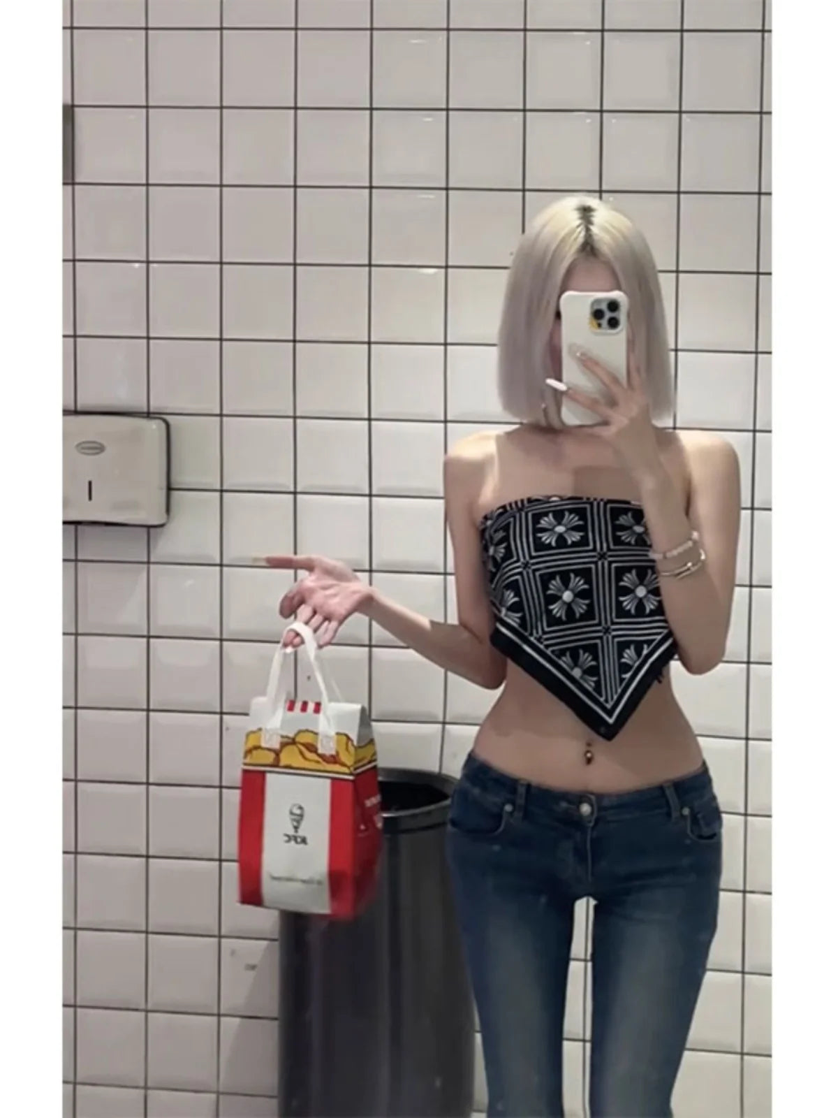 Retro Faded Washed Denim Flared Pants Women's Low Waist Slimming Long Trousers Spring Autumn Trendy Cotton Stretch Denim
