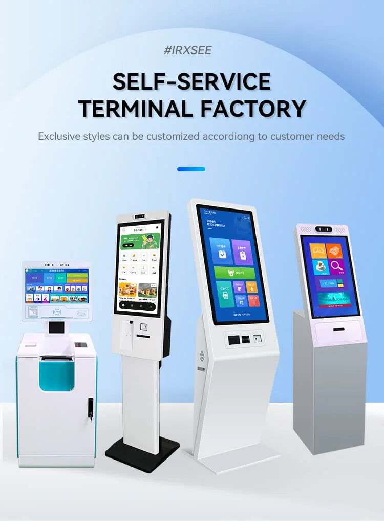 OEM Self Service Ordering Terminal With 23.8 27 Inch FHD Screen Kiosk Support Multiple Languages UI For Retail Food Chains