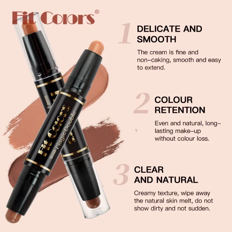 Double Head Highlight Pen Face Make Up Liquid Waterproof Contouring Foundation Contour Makeup Concealer Stick Pencil Cosmetics