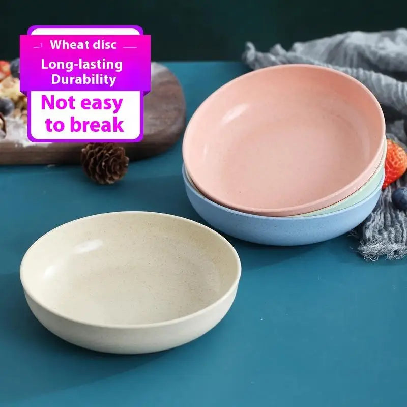 5pcs/set Vegetable Plate Tableware Plate Nordic Wheat Straw Plate Fruit Plate