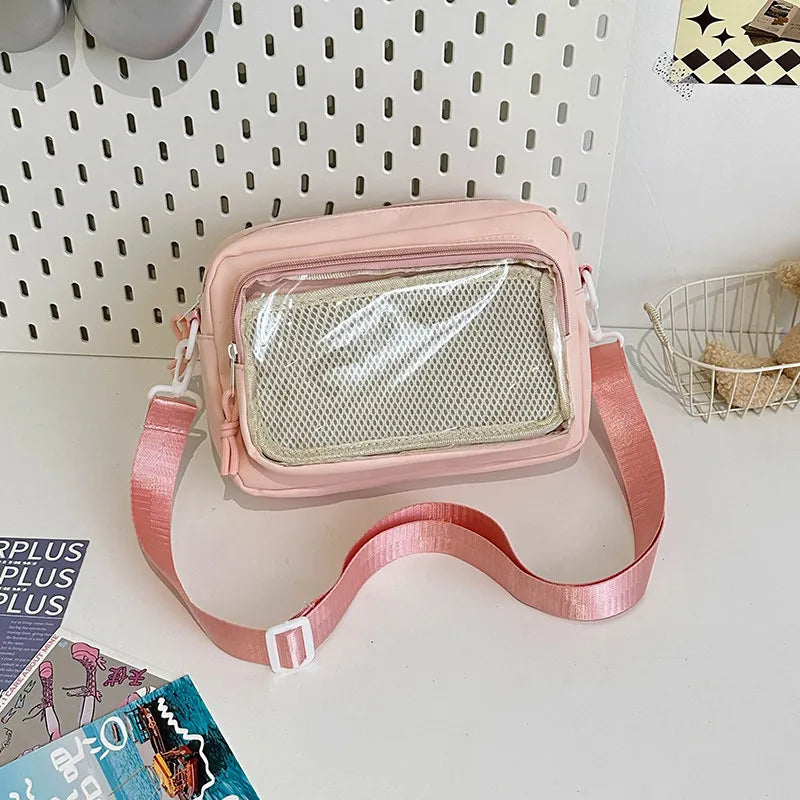 New Y2K Mini Anime Ita Bag Portable Outdoor Small Crossbody Bag Cute Girl Transparent Shoulder Bag Otaku DIY Comic Display Purse