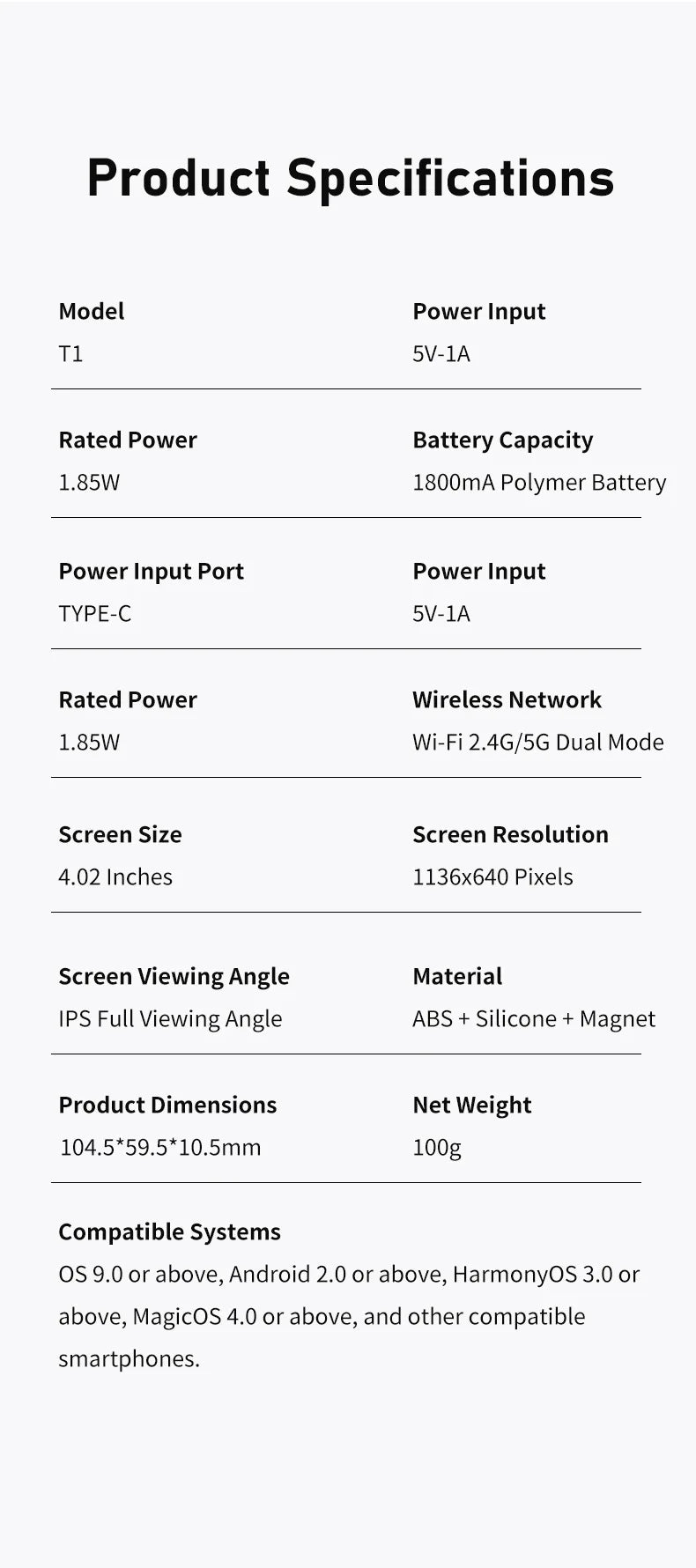 Smartphone Magnetic Monitor Screen Projector Phone Rear Camera Selfie For Vlog Live Stream Video Recording For Android iPhone