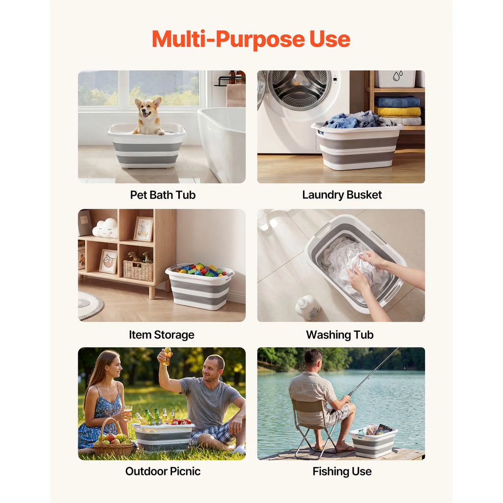 SucceBuy Dog Bathtub Collapsible Dog Bath Tub Portable Space-saving Built-In Drainage Hole for Small Pet Puppy Doggie Outdoor