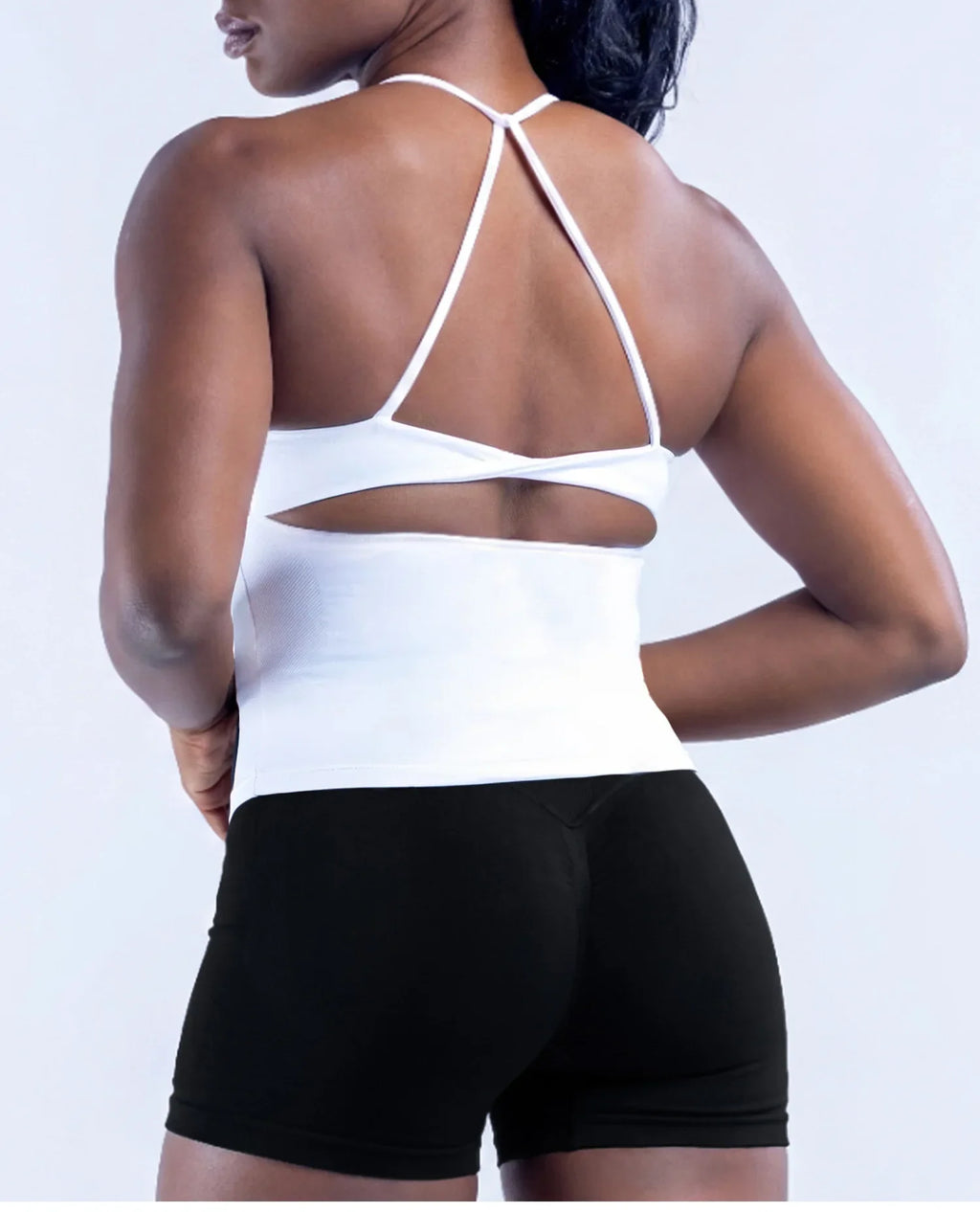 NCLAGEN Women's Fitness Suit Seamless GYM Clothes 2 Piece Set Twist Back Top And Shorts Speed Activewear Pilates Yoga Sportswear