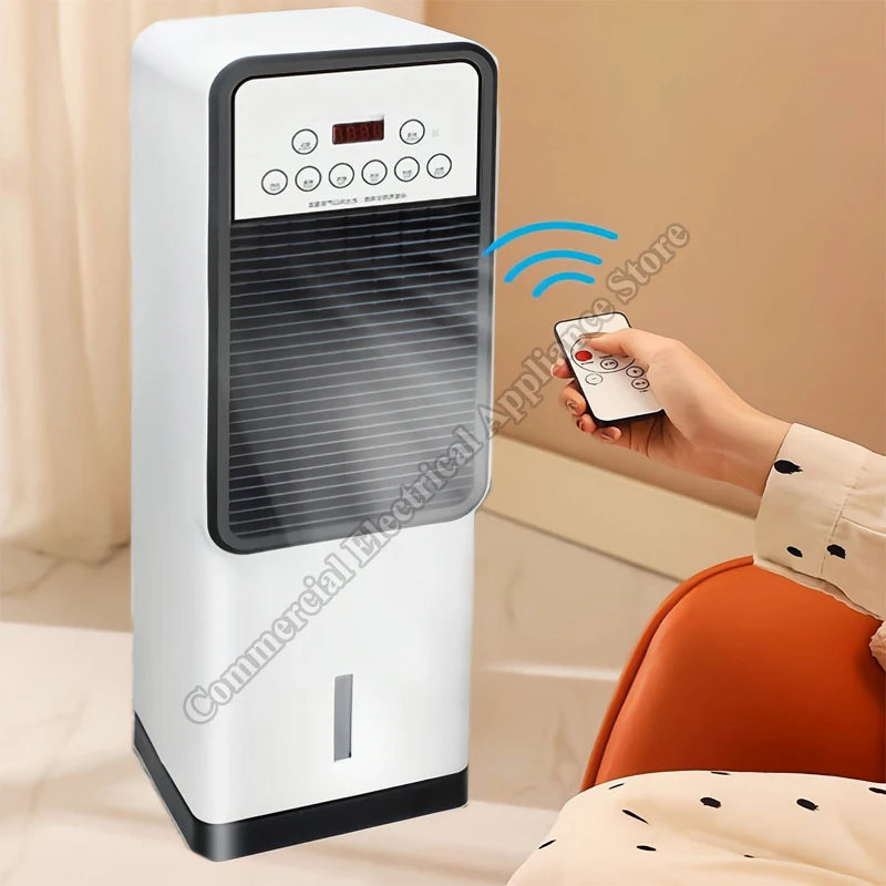 Water-Cooled Air Conditioner Fan Vertical Portable Electric Fan Household Mobile Cooling and Dual-use Heating Fan