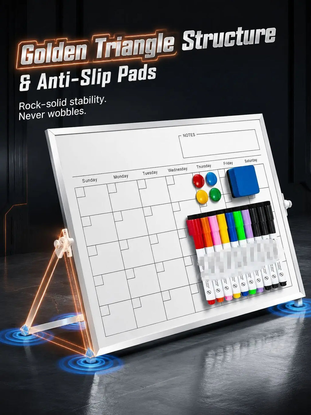 Home use calendar drawing board planner board double-sided whiteboard folding stand type magnetic for teaching office