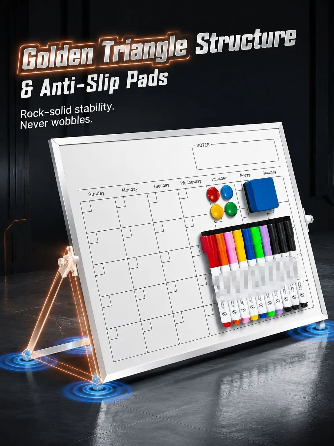 Home use calendar drawing board planner board double-sided whiteboard folding stand type magnetic for teaching office