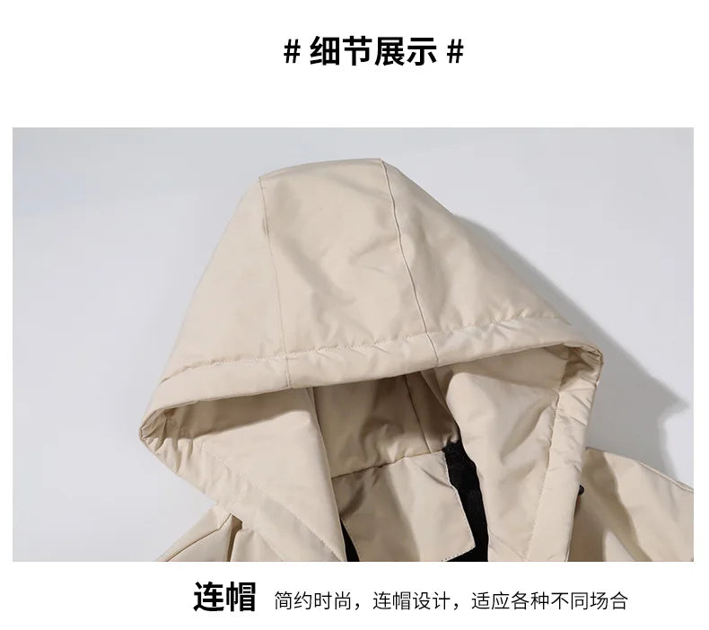 Big Size 9XL Men's Long Trench Coat Hood Fleece Thick Windbreaker Male Autumn Winter Lightweight Plus Large Oversize Hat Zipper