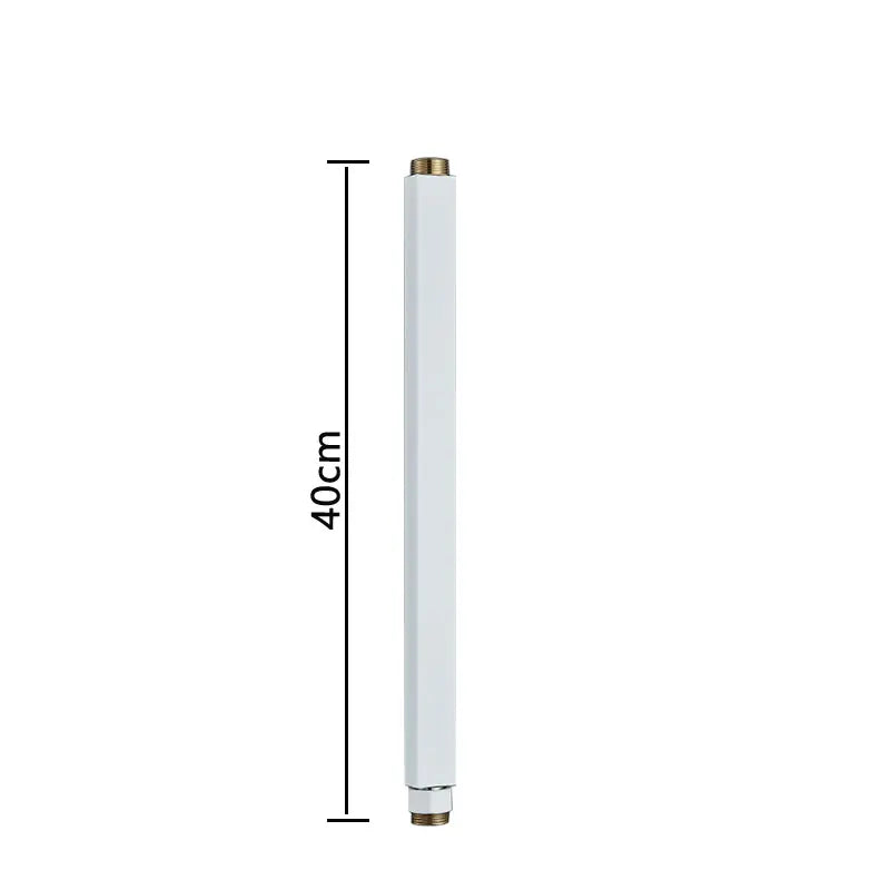 30/40cm Square Round Extension Tube For Bathroom Shower Faucet Black General Interface Extension Tubes Extend Pipe