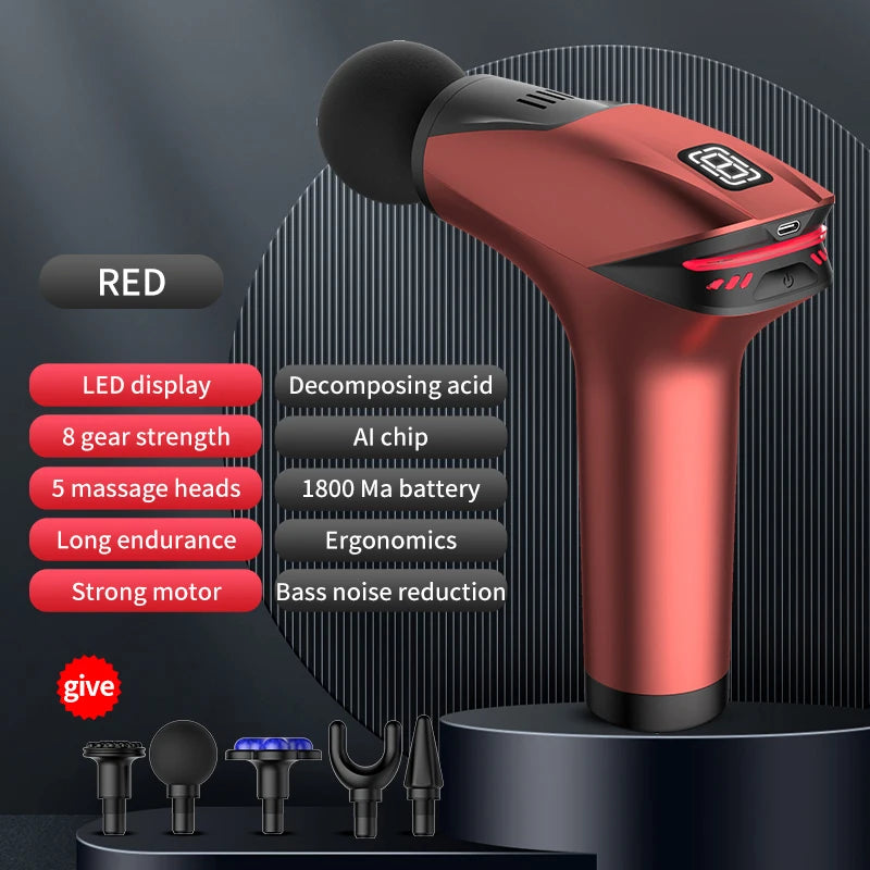 Portable Massage Gun Percussion Pistol Massager Professional Deep Muscle Massager For Body Neck Back Relaxation Fitness Slimming