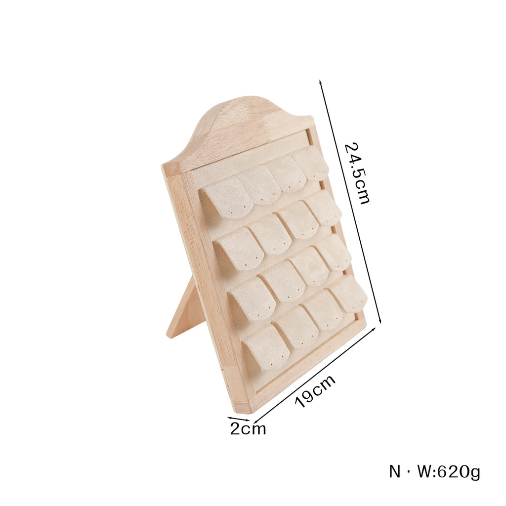 1 Pcs Wood Earrings Ring Photo Frame Jewelry Display Stand Jewelry Rack Velvet Jewelry Storage Tray Store Counter Props Show