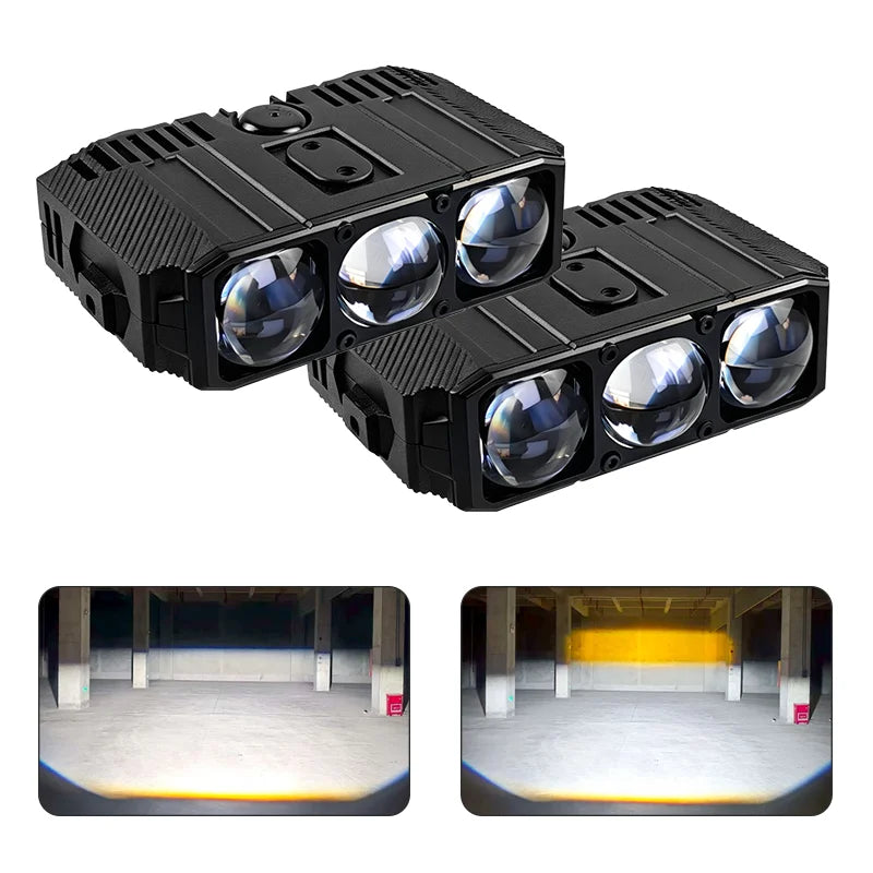 Super Bright 170W Mini Projector Car LED Light, IP66 Waterproof External Auxiliary Work Light for Car, SUV & Motorcycle