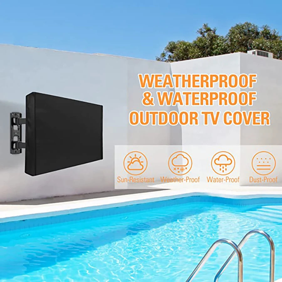 Weatherproof Dust-proof Outdoor TV Cover Beige 32" 36" 40" 46" 50" 55" 60" 65" Protect TV Screen Garden Patio Outdoor TV Cover