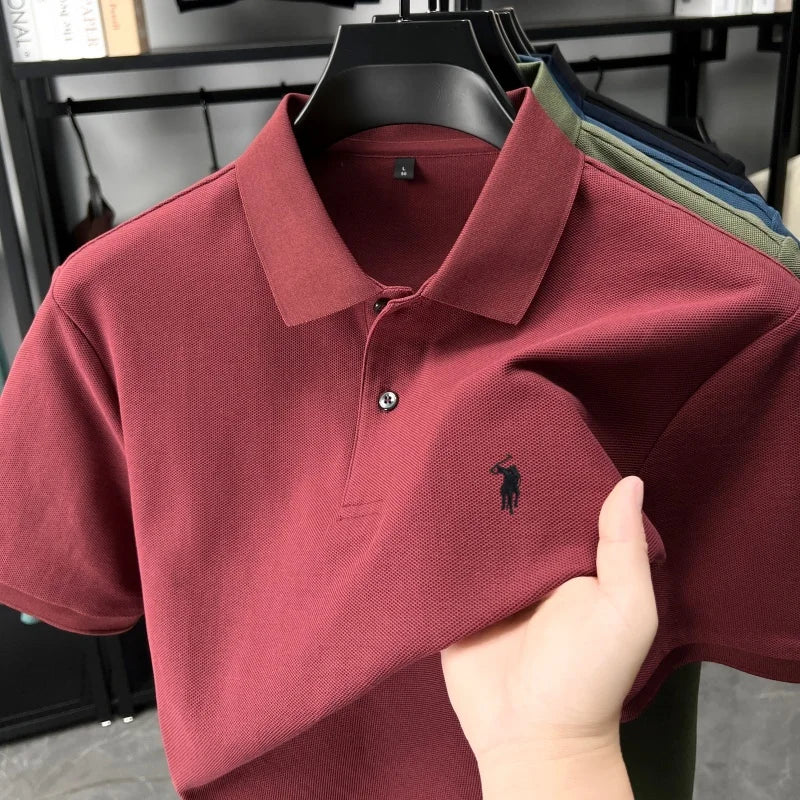 Designer brand 100% cotton short sleeve polo shirt fashion luxury pony embroidery men's summer casual high-quality Paul T-shirt
