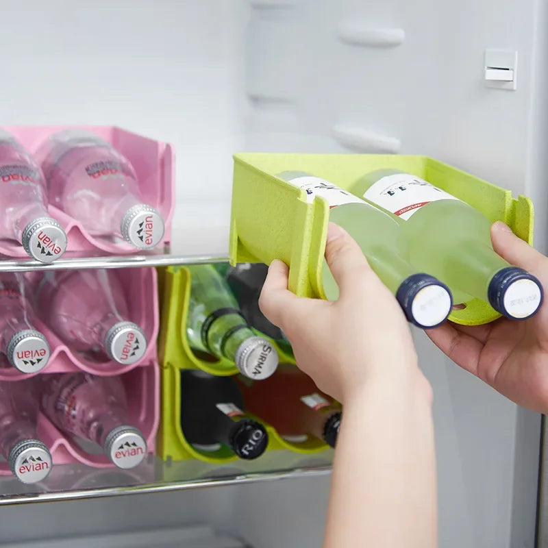 1/3PCS-Kitchen Organizer Refrigerator Rack Shelf Can Beer Wine Bottle Holder Rack Organizer Kitchen Storage Fridge Organizer
