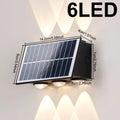 Outdoor Indoor Solar Wall Light 4/6/8 LED Waterproof IP65 Courtyard Balcony Corridor Bedroom Up and Down Lighting Fixtures