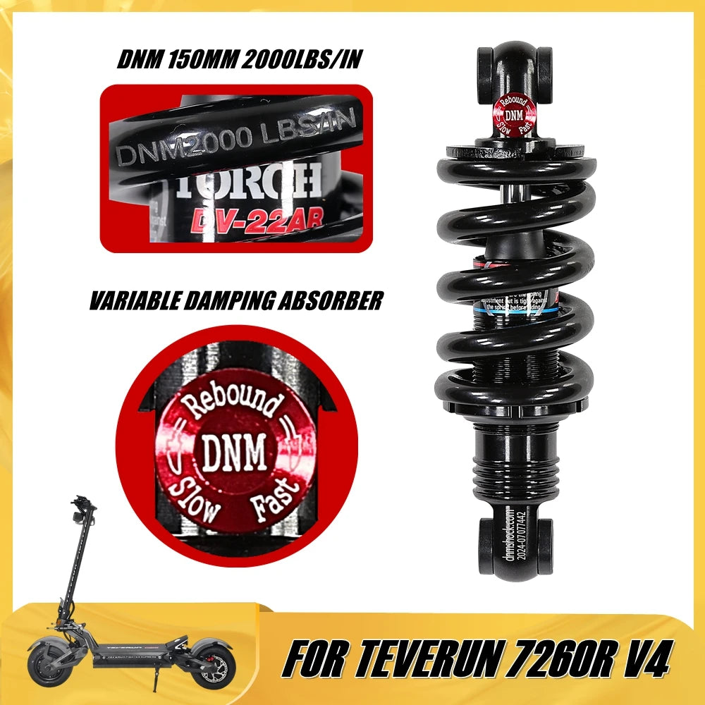 DNM 150MM 2000LBS Variable Damping Shock Absorber for TEVERUN Fighter Supreme 7260R V4 V5 Rear EMOVE Roadster Electric Scooter