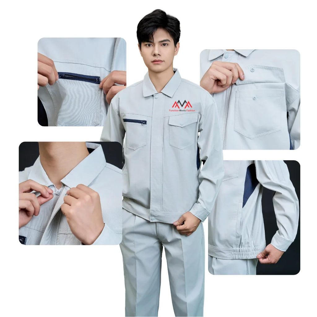 Anti Flame Aramid Retardant Work Suit Set Heat-resistant Fire-resistant for Iron Metallurgy Casting Flame Retardant Workwear