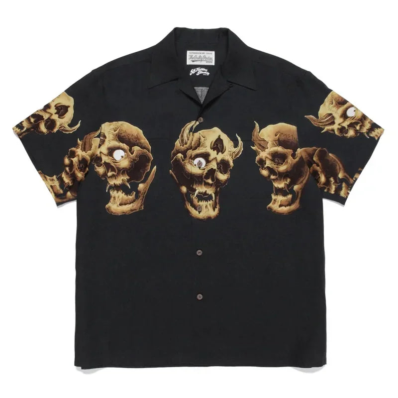 Classics 2025 WACKO MARIA Shirt Photo Print Vintage Men's And Women's Loose Hawaiian WACKO MARIA Short Sleeve Shirt T-Shirts