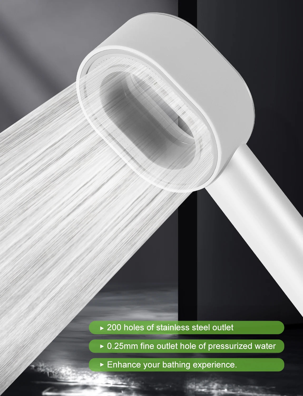 High Pressure Handheld Shower Head ACF Filter Water Saving Removes Chlorine Purifies Hard Water Beauty Rain Universal Fit